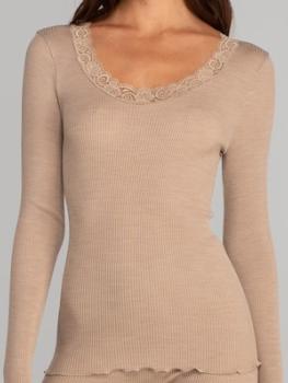 Col rond dentelle laine et soie pliss�e