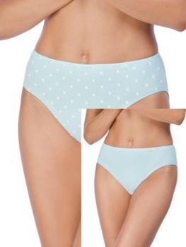 Lot de 2 slips coton vert imprim pois blanc