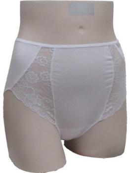 Slip coton uni empiècement de dentelle : Lot de 2