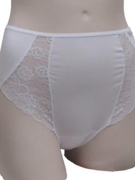 Slip coton uni empiècement de dentelle