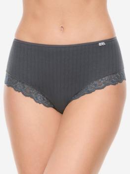 Shorty anthracite coton et dentelle