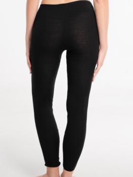 Legging long laine et soie plissée