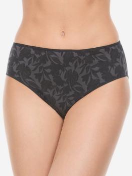 Slip en tissu mélangé impression fleurs noires 