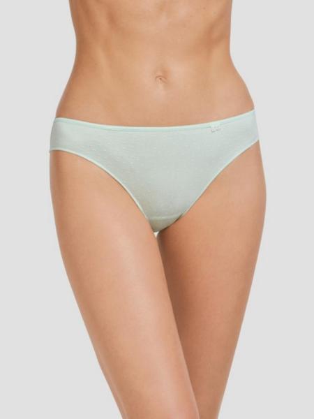 Lot de 2 slips coton vert imprimé carrés et petites fleurs