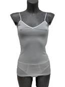 Caraco pur coton bretelles fines en satin