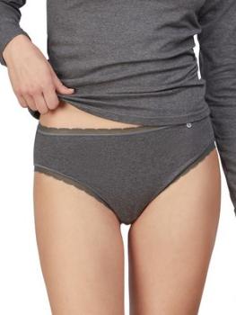 Slip coton uni ceinture dentelle souple : Lot de 2