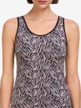 Top bretelles larges tissu mlang impression zbr