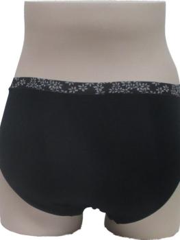 Slip coton uni ceinture imprimé fleurs