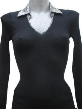 Pull col V en satin animalier 