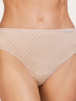 Slip coton imprimé beige 