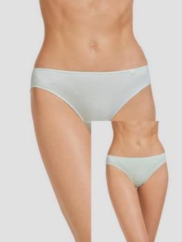 Lot de 2 slips coton vert imprimé carrés et petites fleurs