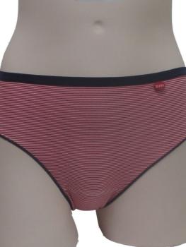 Slip coton rayé rouge et uni marine : Lot de 2