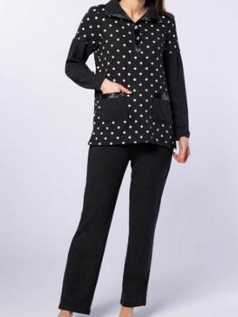 Pyjama d'intérieur polaire fin à pois Collection Ellen