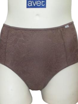 Shorty polyamide uni marron impression florale