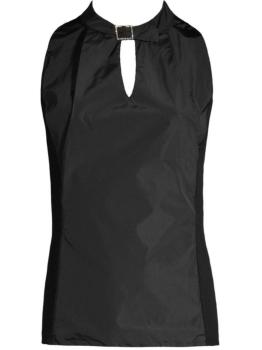 Top emmanchure américaine et col montant boucle Strass