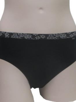 Slip coton uni ceinture imprimé fleurs
