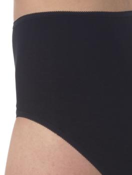 Culotte en coton fil d'Ecosse uni Oscalito - Noir