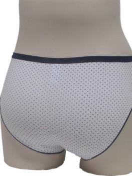 Slip coton pois marine et uni marine : Lot de 2