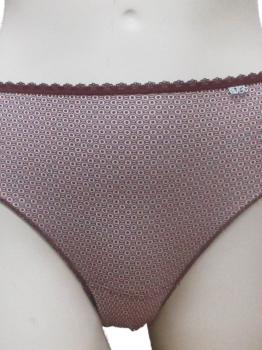 Slip en coton imprimé bordeaux