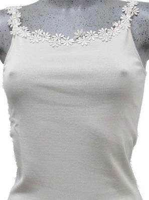 Caraco coton plat et macramé