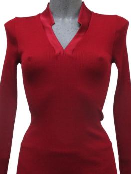 Pull col V en satin de soie