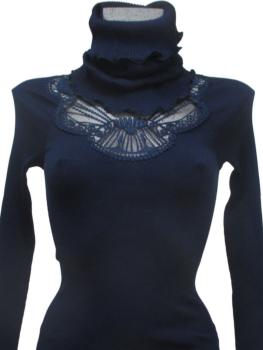 Tour de cou laine et soie maille plissée