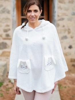 Poncho tissu polaire effet gaufré Collection Sommeil