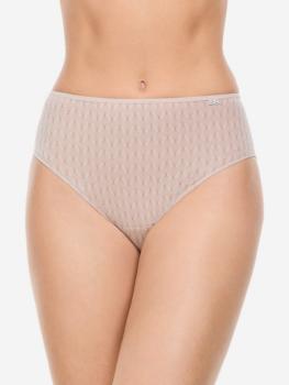 Slip en Tencel impression fine marron sur fond beige