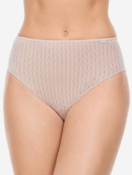 Slip en Tencel impression fine marron sur fond beige