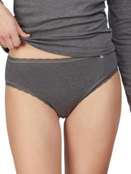 Slip coton uni ceinture dentelle souple
