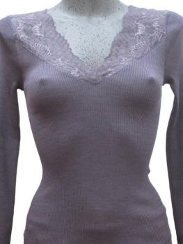 Pull col V en dentelle Leavers