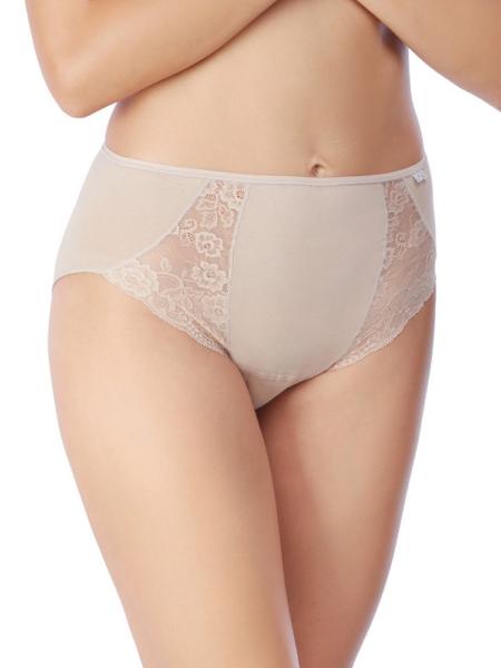 Slip coton uni empiècement de dentelle : Lot de 2