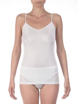 Caraco pur coton bretelles fines en satin