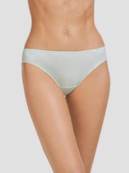 Lot de 2 slips coton vert imprimé carrés et petites fleurs