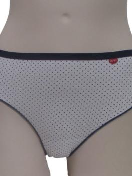 Slip coton pois marine et uni marine : Lot de 2