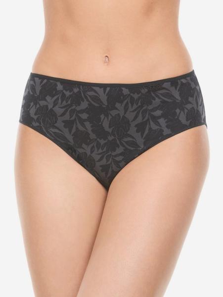 Slip en tissu mélangé impression fleurs noires : Lot de 2