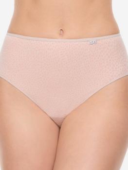 Slip en tissu mélangé impression pois corail fond beige