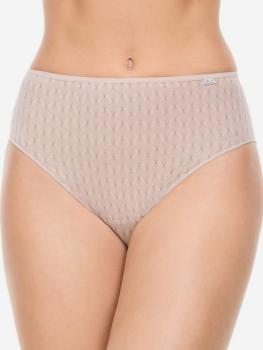 Slip en Tencel impression fine marron sur fond beige