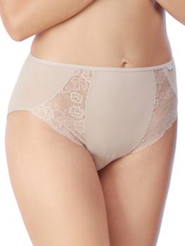 Slip coton uni empiècement de dentelle : Lot de 2