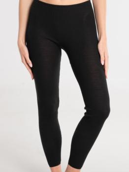 Legging long laine et soie plissée