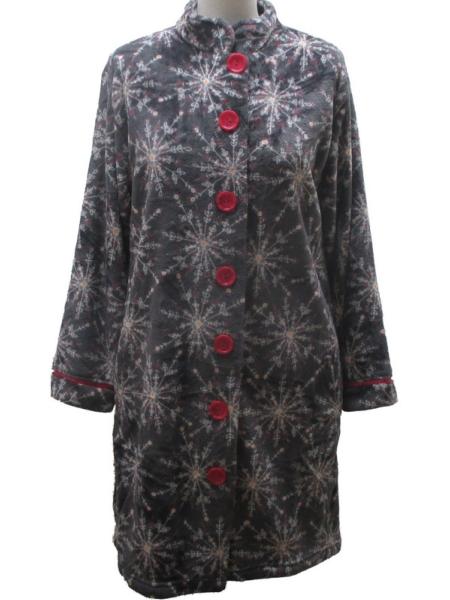 Robe de chambre courte boutonnée collection Flocons