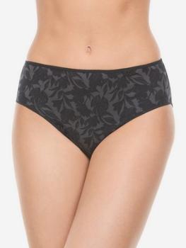 Slip en tissu m�lang� impression fleurs noires 