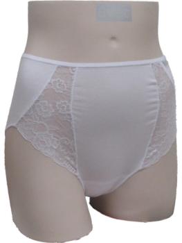 Slip coton uni empiècement de dentelle