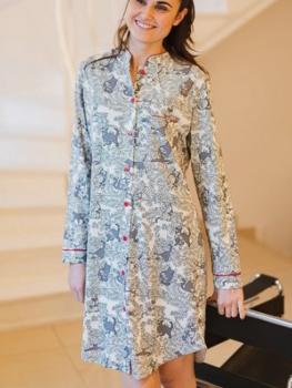 Liquette de nuit boutonne hiver Collection Chatbatic