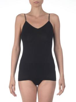 Caraco pur coton bretelles fines en satin