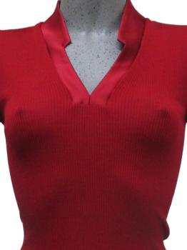 Pull col V en satin de soie