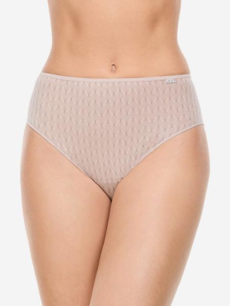 Slip en Tencel impression fine marron sur fond beige