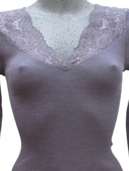 Pull col V en dentelle Leavers