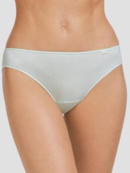 Lot de 2 slips coton vert imprimé carrés et petites fleurs