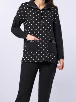 Pyjama d'intérieur polaire fin à pois Collection Ellen